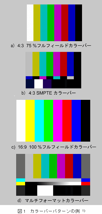 カラーバーパターンの例