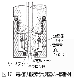 電極法酸素計測器の構造例
