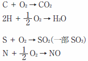 化学式（有機汚濁物質の燃焼）